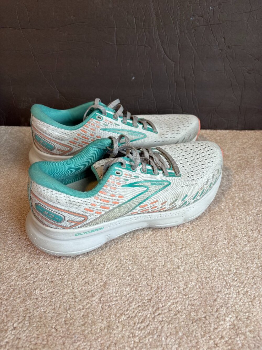Brooks Glycerin 20 Women's Running Shoes Size 10B Gray Teal 1203691B061